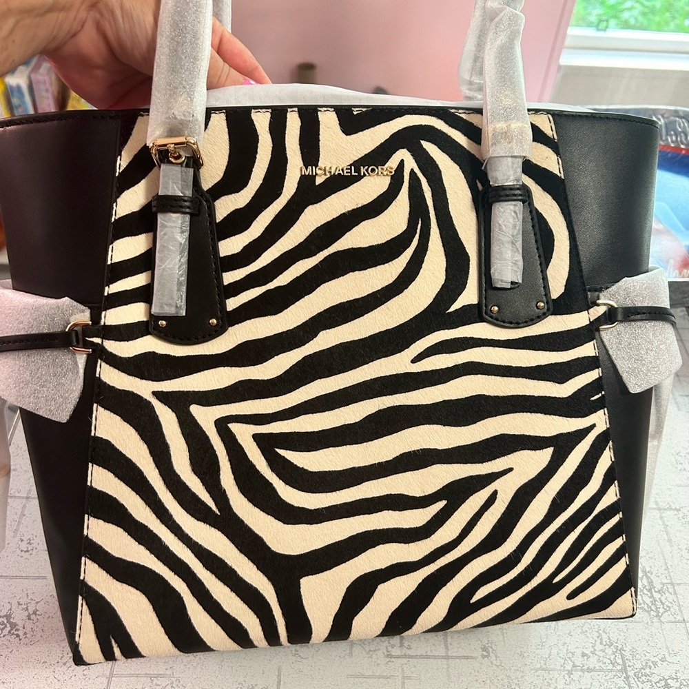 Michael Kors half calf zebra tote!! gorgeous!! Brand new with tags!!!!